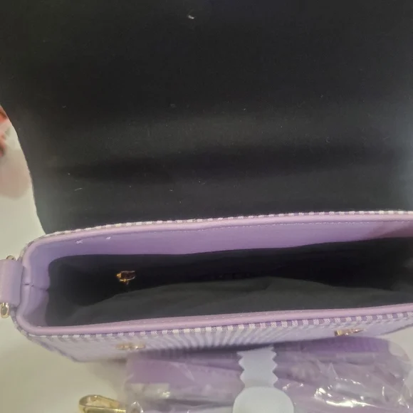 Women's Aerin Mini Satchel Bag - Lilac Gingham - Picture 6 of 7